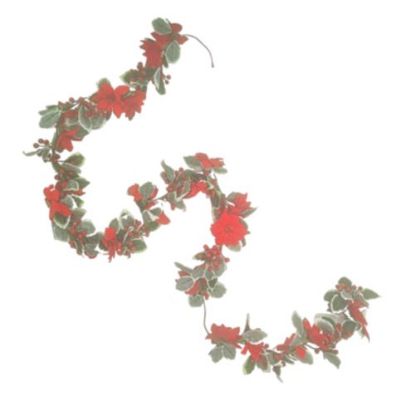 Picture of 2.4met POINSETTIA HOLLY AND BERRY GARLAND RED