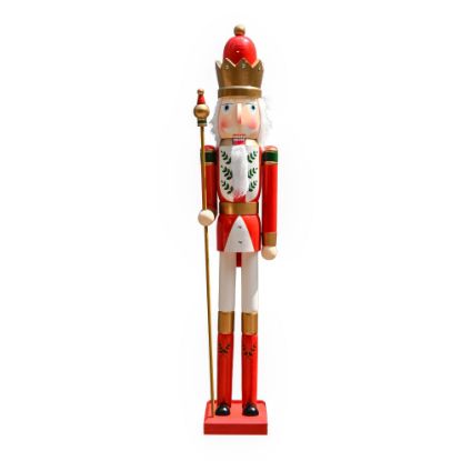 Picture of 180cm WOODEN CHRISTMAS NUTCRACKER FIGURE RED/WHITE