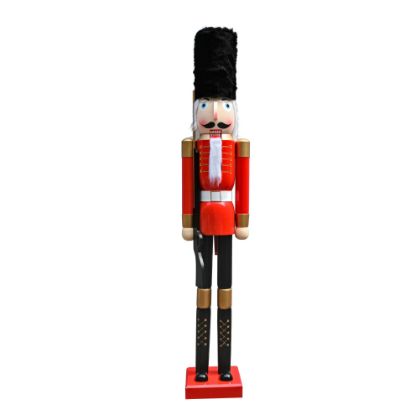 Picture of 180cm WOODEN CHRISTMAS NUTCRACKER FIGURE RED/BLACK