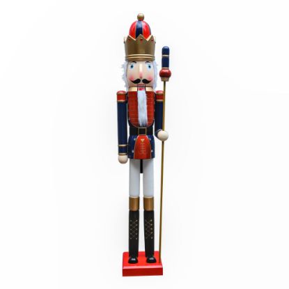 Picture of 180cm WOODEN CHRISTMAS NUTCRACKER FIGURE RED/BLUE/WHITE