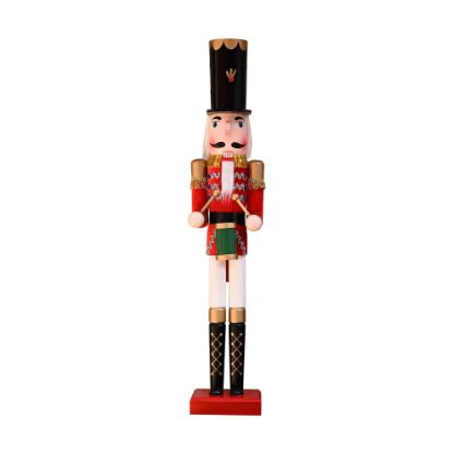 Picture of 90cm WOODEN CHRISTMAS NUTCRACKER FIGURE RED