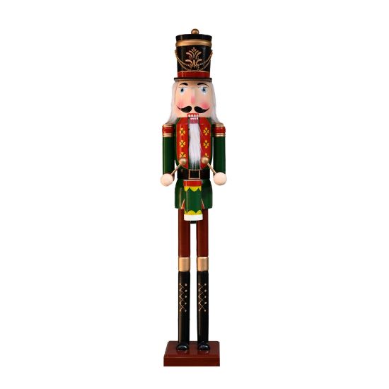 Picture of 120cm WOODEN CHRISTMAS NUTCRACKER FIGURE RED/GREEN/BLACK