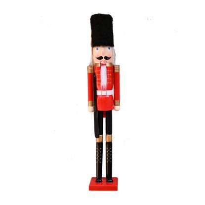 Picture of 120cm WOODEN CHRISTMAS NUTCRACKER FIGURE RED/BLACK/WHITE