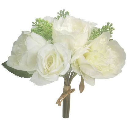 Picture of 31cm MIXED ROSE & PEONY BOUQUET IVORY
