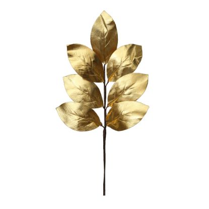 Picture of 55cm GLOSSY MAGNOLIA LEAF SPRAY GOLD