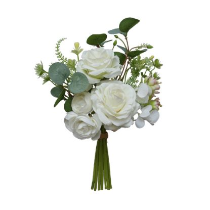 Picture of 28cm MIXED ROSE BUNDLE IVORY