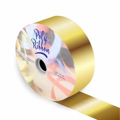 Picture of 50mm (2 INCH) POLY RIBBON X 50 YARDS METALLIC GOLD