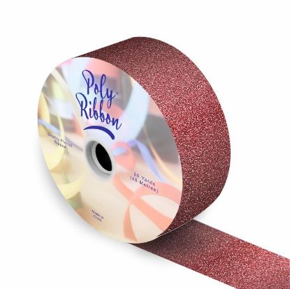 Picture of 50mm (2 INCH) POLY RIBBON X 50 YARDS GLITTER RED