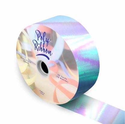 Picture of 50mm (2 INCH) POLY RIBBON X 50 YARDS IRIDESCENT LIGHT BLUE