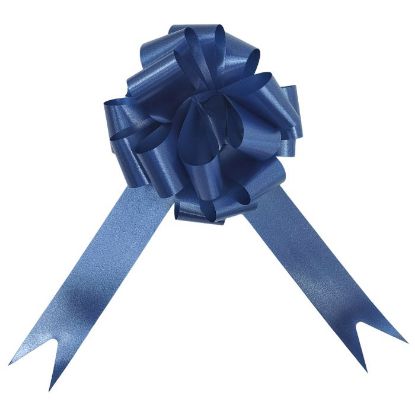 Picture of POLY RIBBON PULL BOWS 30mm X 30pcs NAVY BLUE