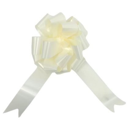 Picture of POLY RIBBON PULL BOWS 30mm X 30pcs IVORY