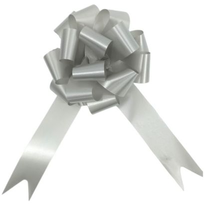 Picture of POLY RIBBON PULL BOWS 30mm X 30pcs SILVER