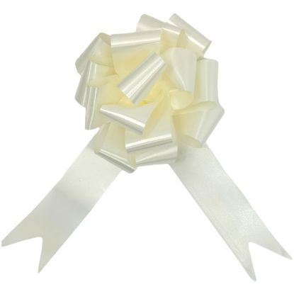 Picture of POLY RIBBON PULL BOWS 50mm X 20pcs IVORY