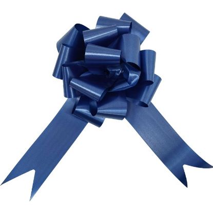 Picture of POLY RIBBON PULL BOWS 50mm X 20pcs NAVY BLUE