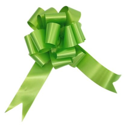 Picture of POLY RIBBON PULL BOWS 50mm X 20pcs LIME GREEN