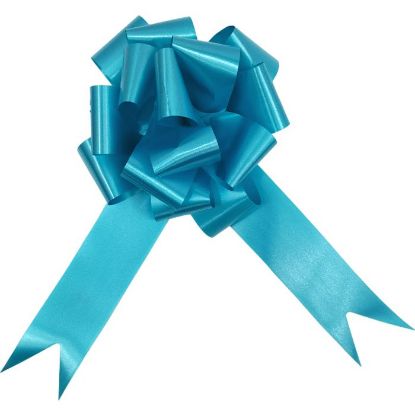 Picture of POLY RIBBON PULL BOWS 50mm X 20pcs TURQUOISE
