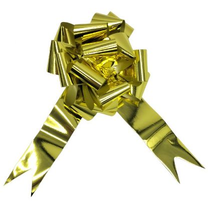 Picture of POLY RIBBON PULL BOWS 50mm X 20pcs METALLIC GOLD