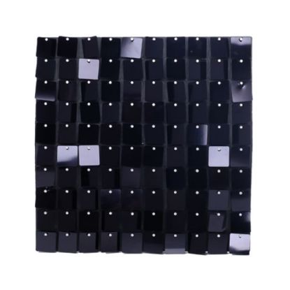 Picture of SEQUIN WALL PANEL 30cm X 30cm SQUARE SEQUINS BLACK