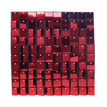 Picture of SEQUIN WALL PANEL 30cm X 30cm SQUARE SEQUINS RED