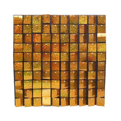 Picture of SEQUIN WALL PANEL 30cm X 30cm SQUARE SEQUINS HOLOGRAPHIC GOLD