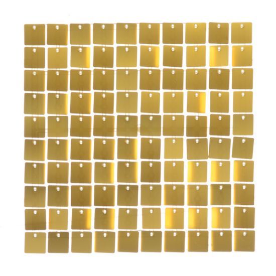 Picture of SEQUIN WALL PANEL 30cm X 30cm SQUARE SEQUINS ACRYLIC BACKED NEW GOLD (TYPE B)