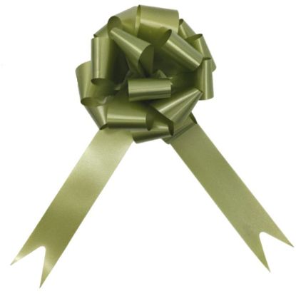Picture of POLY RIBBON PULL BOWS 30mm X 30pcs MOSS GREEN