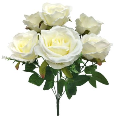 Picture of 44cm OPEN ROSE BUSH IVORY