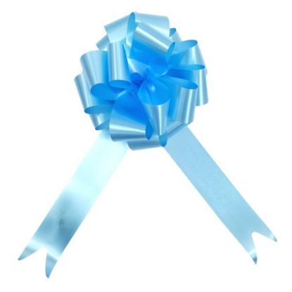 Picture of POLY RIBBON PULL BOWS 30mm X 30pcs LIGHT BLUE