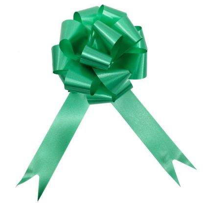 Picture of POLY RIBBON PULL BOWS 30mm X 30pcs EMERALD GREEN