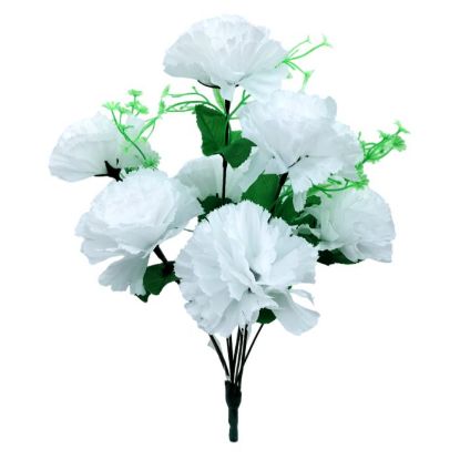 Picture of 36cm CARNATION BUSH (8 HEADS) WHITE