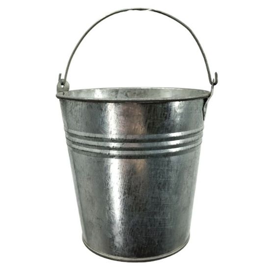 Picture of 14cm METAL BUCKET WITH HANDLE FOAM FILLED ZINC X 21pcs