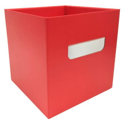 Picture of 17cm CUBE FLOWER BOX WITH HANDLES RED X 10pcs