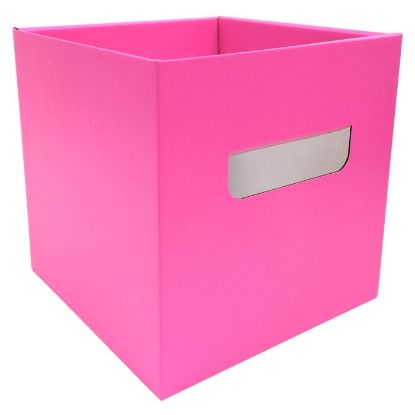 Picture of 17cm CUBE FLOWER BOX WITH HANDLES HOT PINK X 10pcs