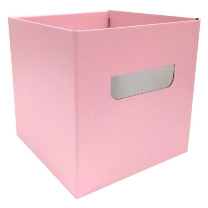 Picture of 17cm CUBE FLOWER BOX WITH HANDLES BABY PINK X 10pcs