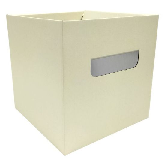 Picture of 17cm CUBE FLOWER BOX WITH HANDLES IVORY X 10pcs