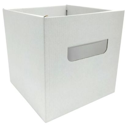 Picture of 17cm CUBE FLOWER BOX WITH HANDLES WHITE X 10pcs