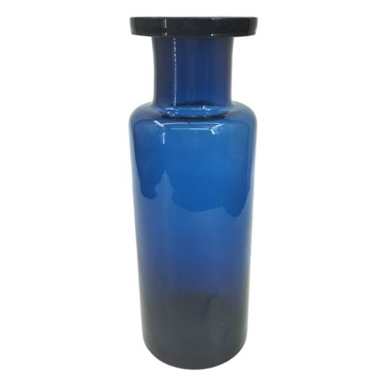 Picture of 26cm HEAVY GLASS BOTTLE VASE DARK BLUE X 12pcs