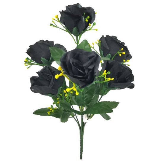 Picture of ROSEBUD BUSH (7 HEADS) BLACK